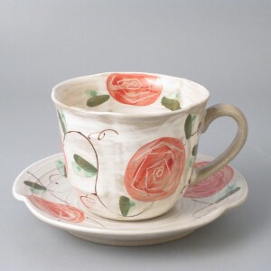 Cup & Saucer Set Red Made in Japan
