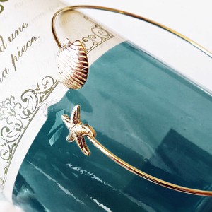 Gold Bracelet Jewelry Starfish Bangle Made in Japan