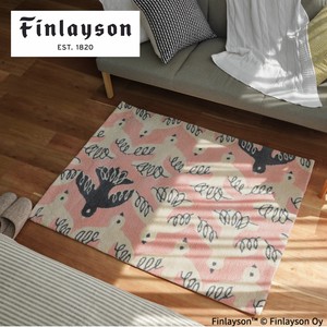 Finlayson フィンレイソン 北欧 新生活インテリア ムート ラグ 95×130cm 小鳥 バード