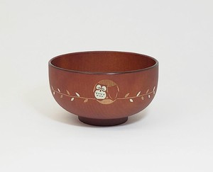 Soup Bowl Brown Owl M Made in Japan