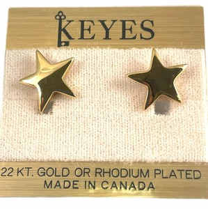 KEYES　ピアス　 ヴィンテージ カナダ製 キーズ 22KTゴールドプレート　スター