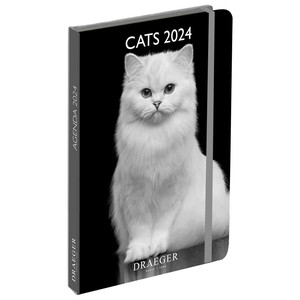 ドレジャー 2024年 ポケットアジェンダダイアリー スケジュール帳 CATS モノクロ写真 2023新作