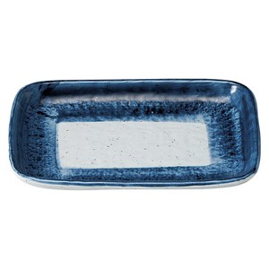 藍彩7.0焼物皿　　【日本製　磁器】