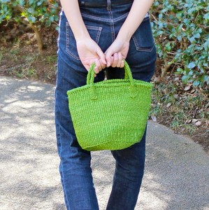 サイザルバッグ S ベーシック - かごバッグ 手編みバッグ 手編みバスケット ハンドメイドバッグ 和装バッグ