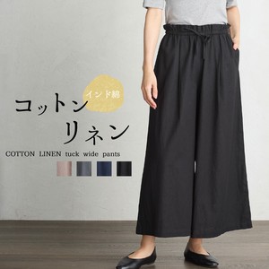 Full-Length Pant Cotton Linen Cotton Wide Pants Ladies'