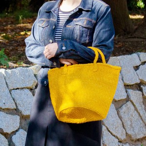 サイザルバッグ M ベーシック - かごバッグ マルシェ 手編みバッグ 手編みバスケット ハンドメイドバッグ