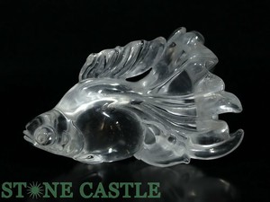 ☆一点物☆【天然石 彫刻置物】金魚 水晶 (5A) No.32 【天然石 パワーストーン】