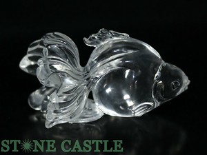 ☆一点物☆【天然石 彫刻置物】金魚 水晶 (5A) No.33 【天然石 パワーストーン】