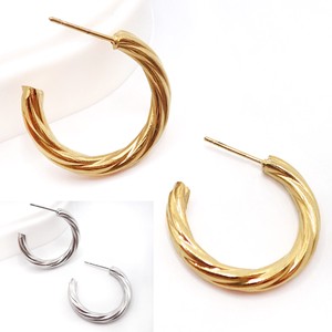 Pierced Earrings Gold Post Stainless Steel sliver Stainless Steel 3.4mm
