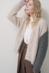 Cardigan Color Palette Shaggy V-Neck Cardigan Sweater Alpaca Autumn/Winter 2023