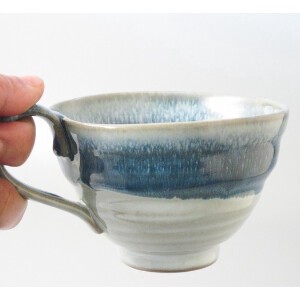 スープカップ　掛分ブルー／掛分レッド 日本製 カップ 手付小鉢