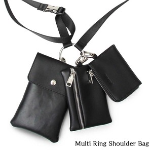 Shoulder Bag Faux Leather Rings Neck Pouch