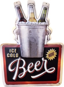 アンティークエンボスプレート "ICE COLD Beer"