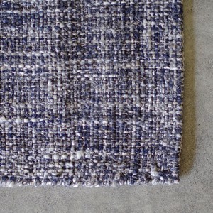 【天然繊維の手織りラグ】ラグマット　絨毯　自然素材　ウール　コットン　インディコブルー