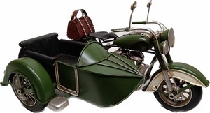 2004D-2249 ブリキ バイク緑　サイド付　【9月後半出荷予定】