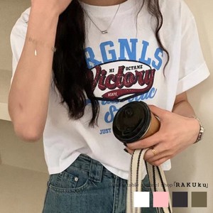 クロップ丈 プリントTシャツ 韓国ファッション