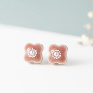 Mino ware Clip-On Earrings Pearl Earrings M Made in Japan
