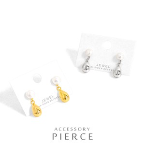 Pierced Earrings Gold Post Gold Pearl Simple