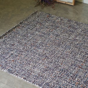 【天然繊維の手織りラグ】ラグマット　絨毯　自然素材　ウール　コットン　インディコミックス