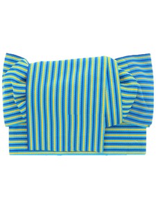 角出し風タイプ 結び帯単品「ブルー縞」浴衣帯 作り帯 付け帯