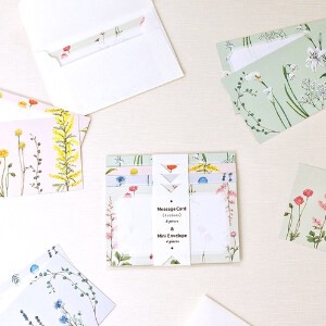 花たちのメッセージカード4colors【封筒付】
