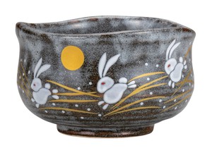 日本の伝統工芸品【九谷焼】 K8-787  抹茶碗 はねうさぎ