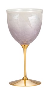 日本の伝統工芸品【九谷焼】 K8-1106 ワインカップ 銀彩紫