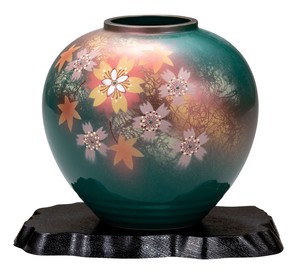 日本の伝統工芸品【九谷焼】 K8-1274 5.5号花瓶 花舞 台付