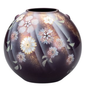 日本の伝統工芸品【九谷焼】 K8-1290 7号花瓶 陽光花の舞
