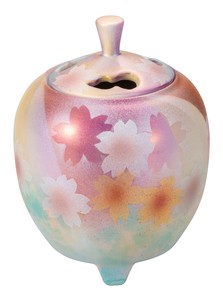 日本の伝統工芸品【九谷焼】 K8-1371 3.2号豆香炉 花園