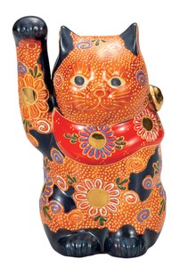 日本の伝統工芸品【九谷焼】 K8-1503 5号招き猫 盛