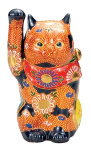 日本の伝統工芸品【九谷焼】 K8-1520 6号招き猫 盛