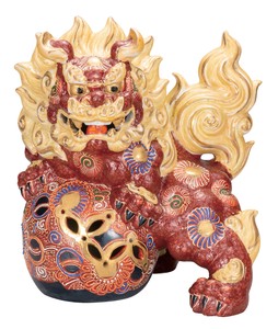 日本の伝統工芸品【九谷焼】 K8-1664 8号立獅子 盛