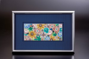 日本の伝統工芸品【九谷焼】 陶額 四季の花々  山近泰 (K8-2056)