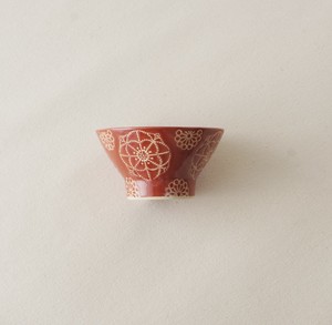 Hasami ware Rice Bowl Red Stitch Made in Japan