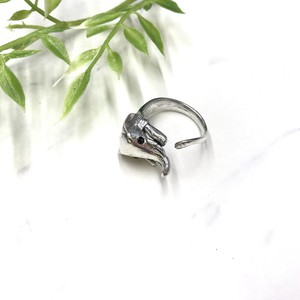 リング　指輪　ビジュー　デザイン　インド　真鍮　シルバー　ゾウ　アニマル