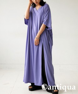 Antiqua Casual Dress Slit Long One-piece Dress Ladies'