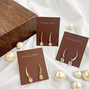Pierced Earrings Gold Post Nickel-Free Rhinestone