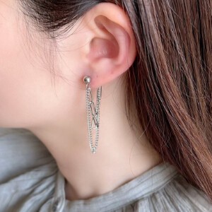 Pierced Earringss sliver Stainless Steel Lightweight Ladies'