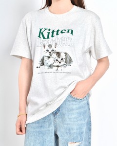kitten猫プリントTシャツ