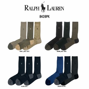 POLO RALPH LAUREN(ポロ ラルフローレン)メンズ ビジネス クルー ソックス 3足セット 男性用靴下 8439PK