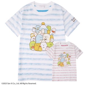 Kids' Short Sleeve T-shirt Sumikkogurashi San-x T-Shirt Spring/Summer Border Kids