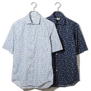 半袖カジュアルシャツ  ボタニカル柄プリント　日本製
