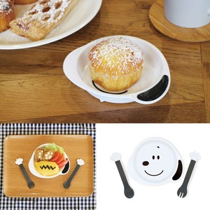 日本製 スヌーピー　アイコン小皿＆スプーン・フォークセット
