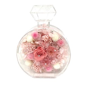 パフュームジュエリードルチェ ピンク プリザーブドフラワー 香水瓶 バラ 菊 ギフト プレゼント 母の日