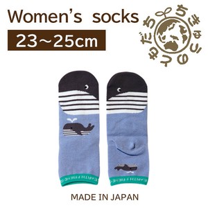 日本製　靴下【1P】レディースソックス【クジラ】