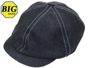 【大きいサイズ帽子 最大65cm】ハンチング キャスケット キャスハンチング デニム ブラック