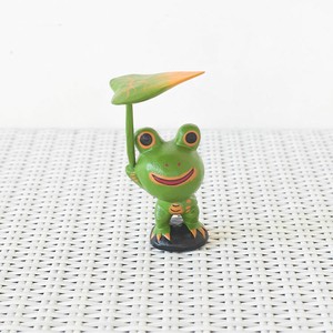 傘持ち子ケロリ カエル 蛙 かえる 置物 縁起物 玄関 風水 木製