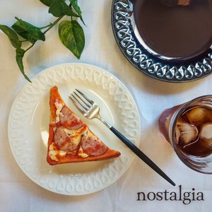 ノスタルジア　リボン型7.0皿【美濃焼　プレート　パン皿　デザート皿　日本製　陶器】ヤマ吾陶器