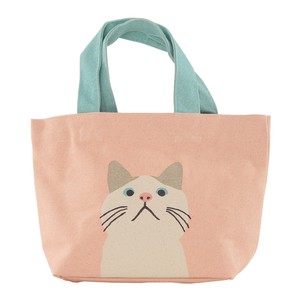托特包 口袋 手提袋/托特包 粉色 猫 简洁 30 x 20cm